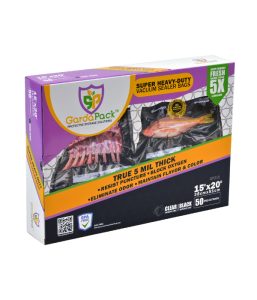 GardaPack® Super Heavy-Duty 15″ x 20″ Clear-Black 5 Mil Vacuum Seal Bags (50 Count)