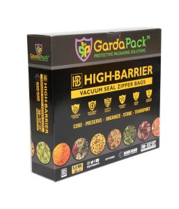 GardaPack® High-Barrier Pro 11.5” x 23″ All-Black 5.5 Mil Double Zipper Vacuum Seal Bags (50 Count)