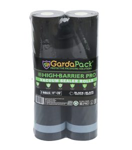 GardaPack® High-Barrier Pro 11” x 20’ All-Black 5.5 Mil Vacuum Seal Rolls (2 Pack)
