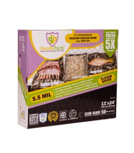 GardaPack® High-Barrier 11” x 24” Clear & Black 5.5 Mil Vacuum Seal Bags (50 Count)